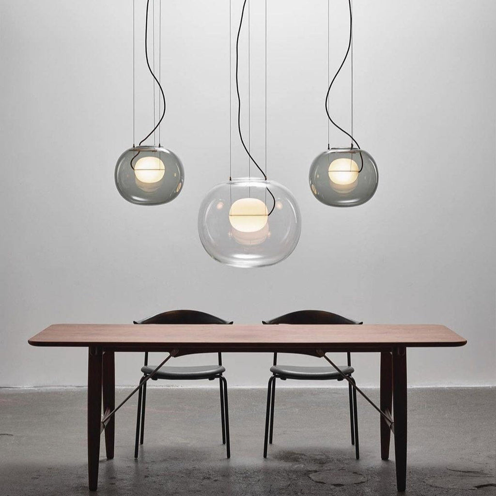 Levita Modern Orb Pendant - Minimalist Floating Glass Globe Light for Living Room & Foyer
