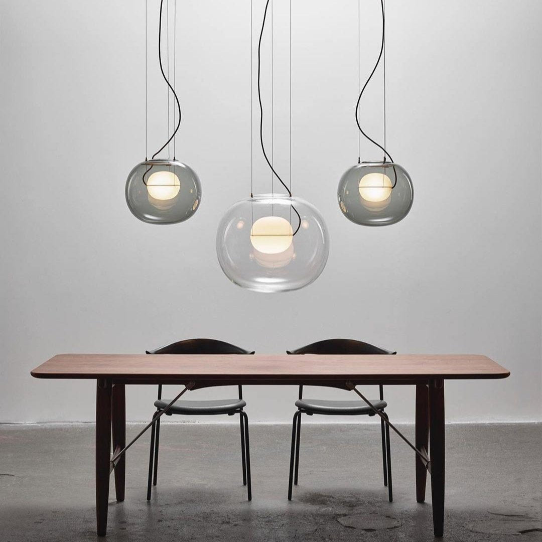 Levita Modern Orb Pendant - Minimalist Floating Glass Globe Light for Living Room & Foyer