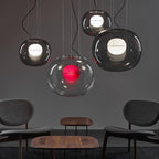 Levita Modern Orb Pendant - Minimalist Floating Glass Globe Light for Living Room & Foyer