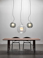Levita Modern Orb Pendant - Minimalist Floating Glass Globe Light for Living Room & Foyer