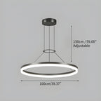 Modern Circular LED Pendant - Minimalist Halo Hanging Light for Living Room & Kitchen Island