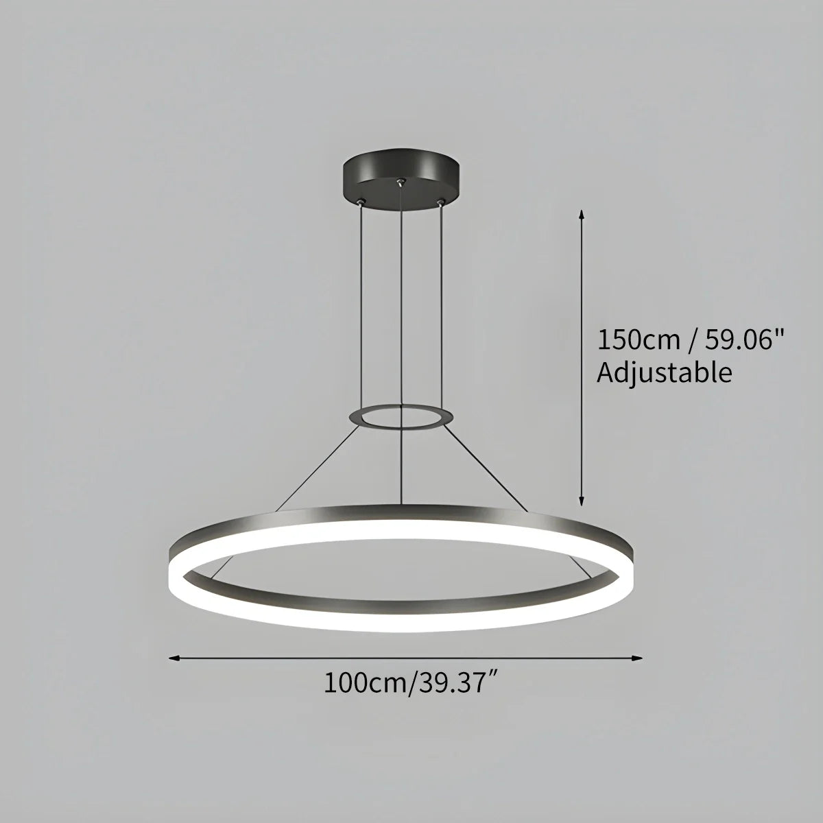 Modern Circular LED Pendant - Minimalist Halo Hanging Light for Living Room & Kitchen Island