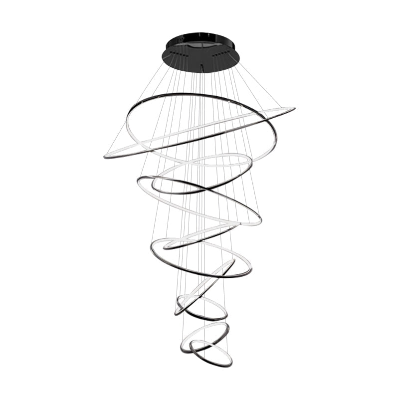 Grand Tiered Ring Chandelier - Modern Luxury Multi-Tier Lighting for Foyer & High Ceiling