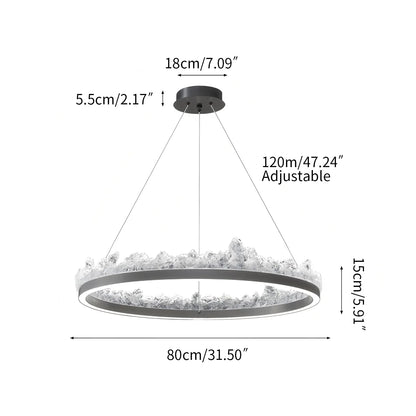 Textured Glass Chandelier for Dining and Living Room