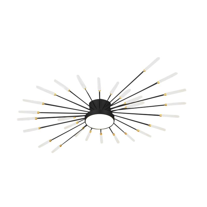 Nuvlight Fireworks Swirl Ceiling Light for Living Room Black 28+1 Lights Dimmable With Remote