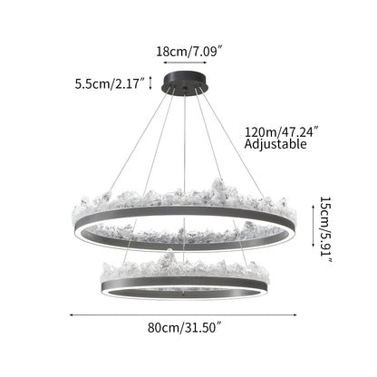 Textured Glass Chandelier for Dining and Living Room