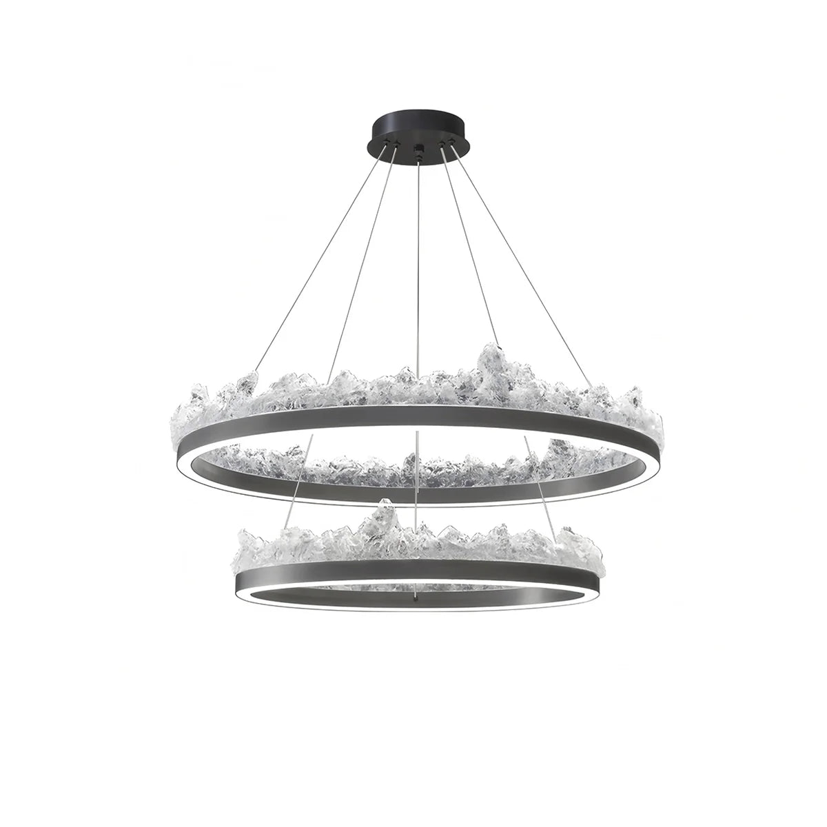 Nuvlight Modern Light Luxury Iceberg Chandelier Black Stepless Dimming