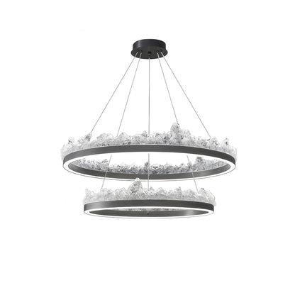 Nuvlight Modern Light Luxury Iceberg Chandelier Black Stepless Dimming