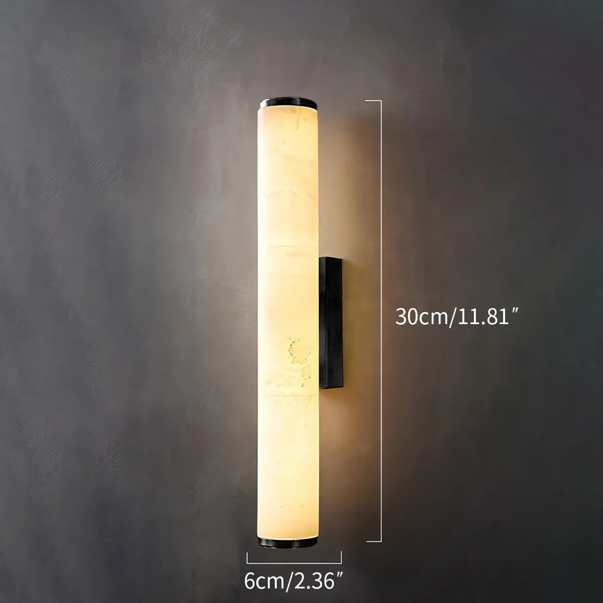 Modern Spanish Alabaster Sconce - Luxury Cylindrical Natural Stone Wall Light for Hallway & Bedroom