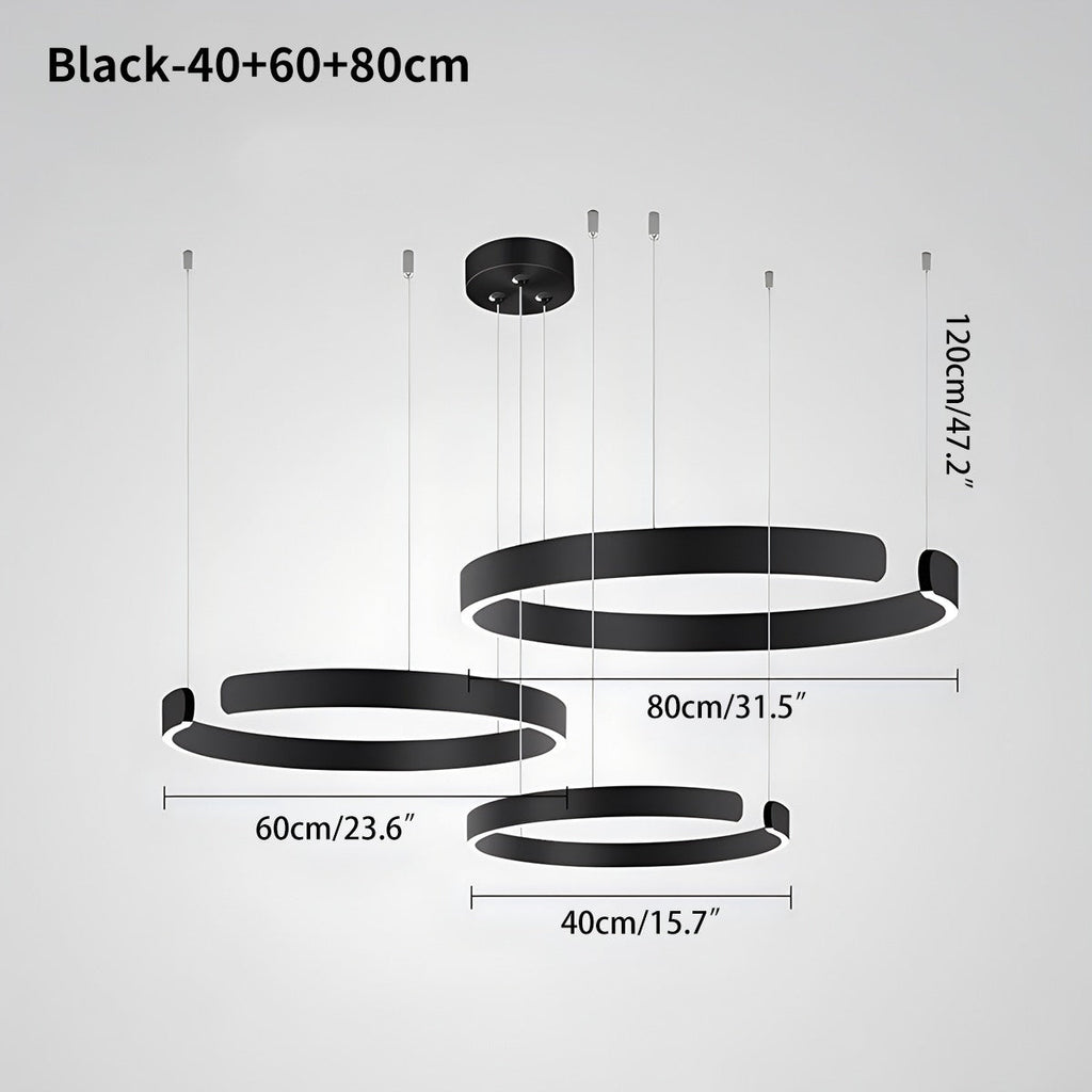 Modern Ring Chandelier - Minimalist LED Circular Pendant Light for Living Room & Office