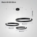 Modern Ring Chandelier - Minimalist LED Circular Pendant Light for Living Room & Office