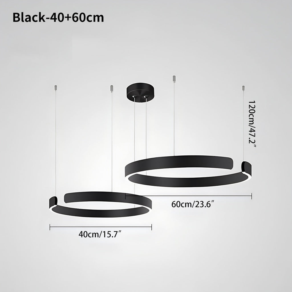 Modern Ring Chandelier - Minimalist LED Circular Pendant Light for Living Room & Office