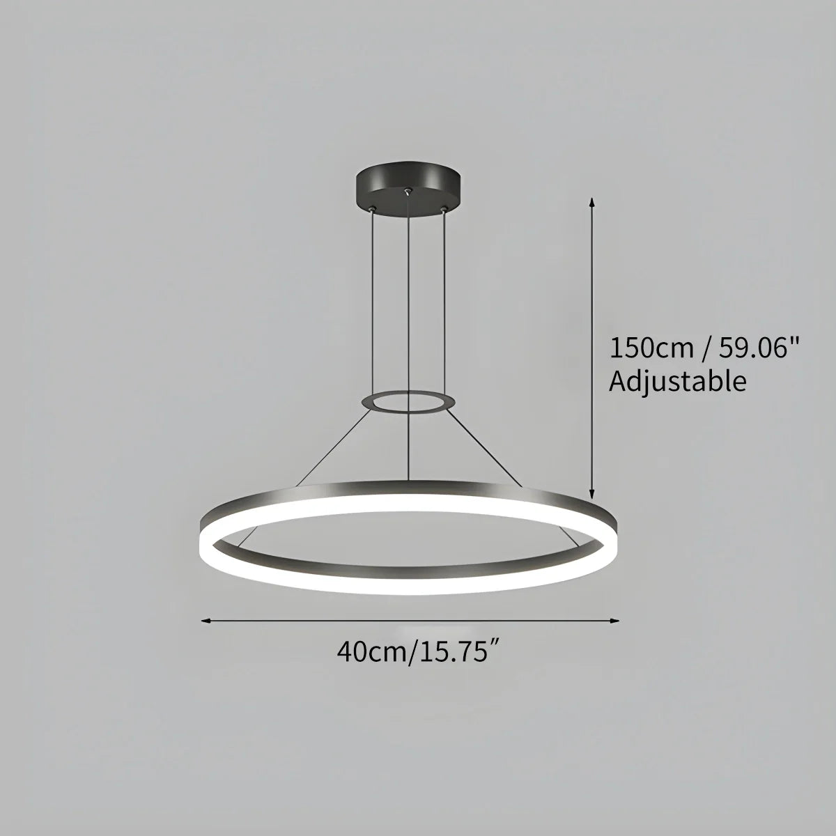 Modern Circular LED Pendant - Minimalist Halo Hanging Light for Living Room & Kitchen Island