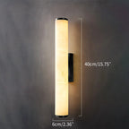 Modern Spanish Alabaster Sconce - Luxury Cylindrical Natural Stone Wall Light for Hallway & Bedroom