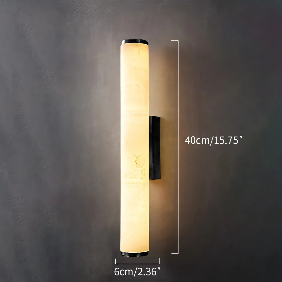 Modern Spanish Alabaster Sconce - Luxury Cylindrical Natural Stone Wall Light for Hallway & Bedroom