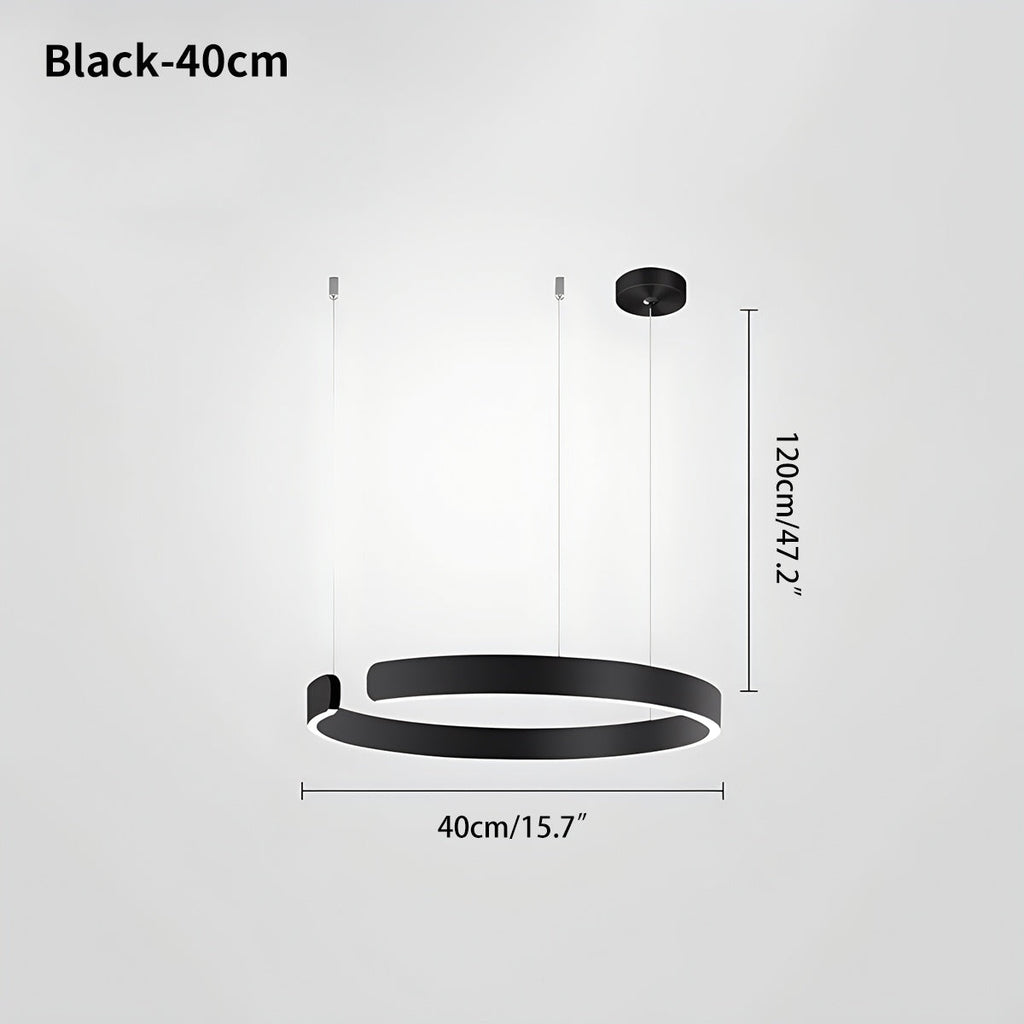 Modern Ring Chandelier - Minimalist LED Circular Pendant Light for Living Room & Office