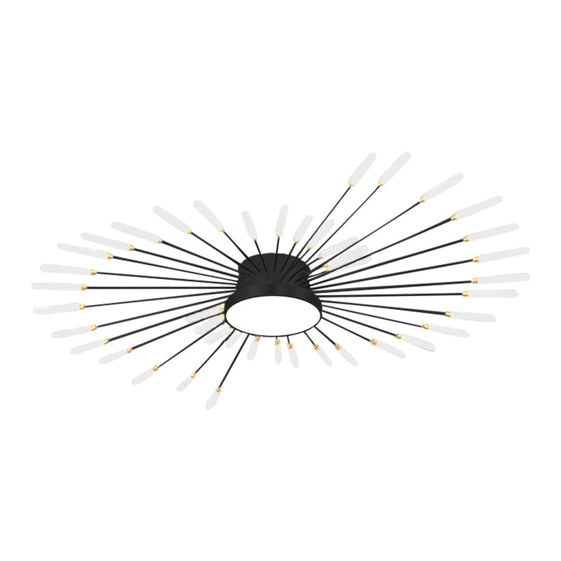 Nuvlight Fireworks Swirl Ceiling Light for Living Room Black 42+1 Lights Dimmable With Remote