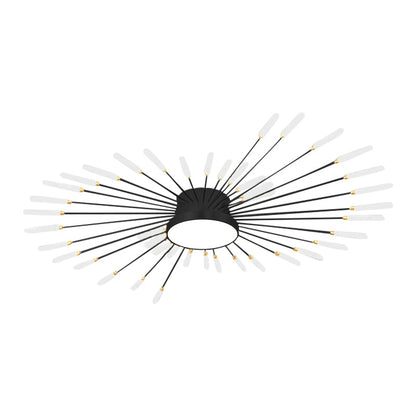 Nuvlight Fireworks Swirl Ceiling Light for Living Room Black 42+1 Lights Dimmable With Remote