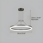 Modern Circular LED Pendant - Minimalist Halo Hanging Light for Living Room & Kitchen Island