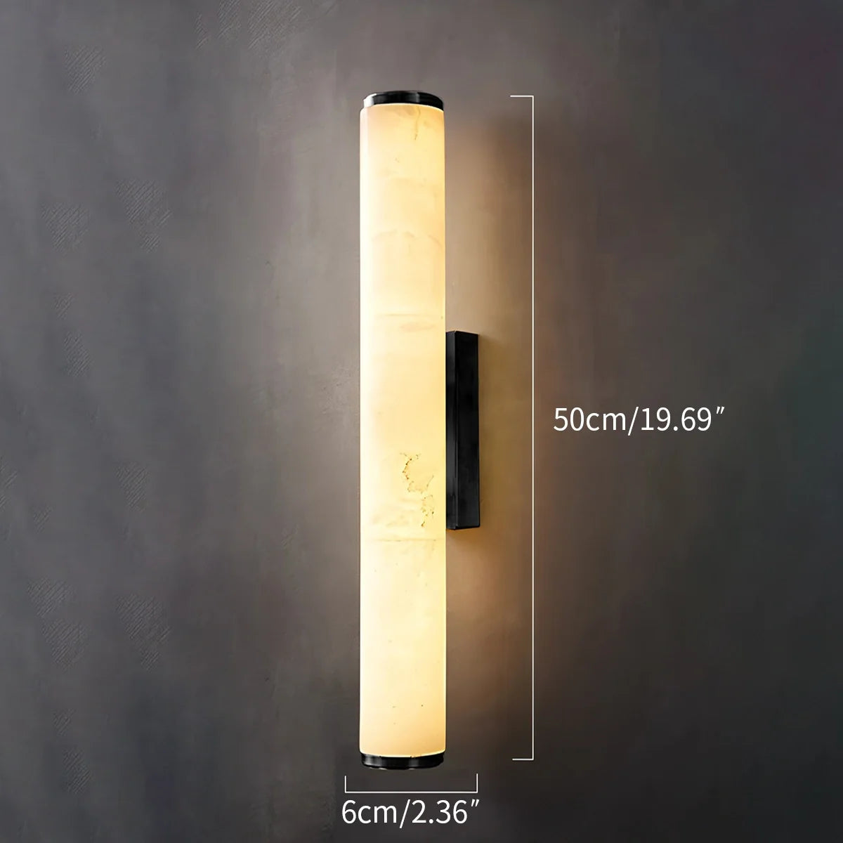 Modern Spanish Alabaster Sconce - Luxury Cylindrical Natural Stone Wall Light for Hallway & Bedroom