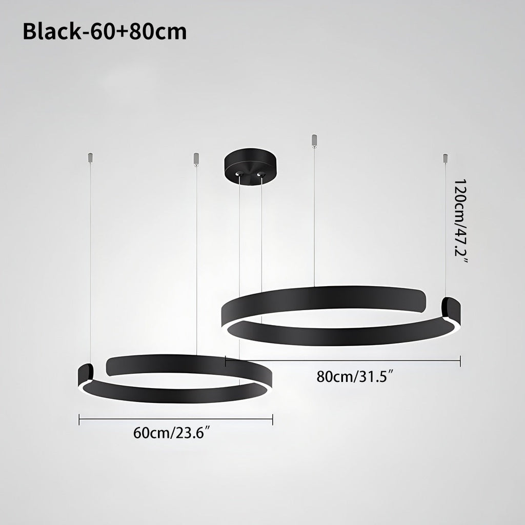 Modern Ring Chandelier - Minimalist LED Circular Pendant Light for Living Room & Office
