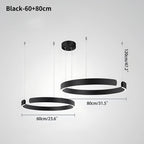 Modern Ring Chandelier - Minimalist LED Circular Pendant Light for Living Room & Office