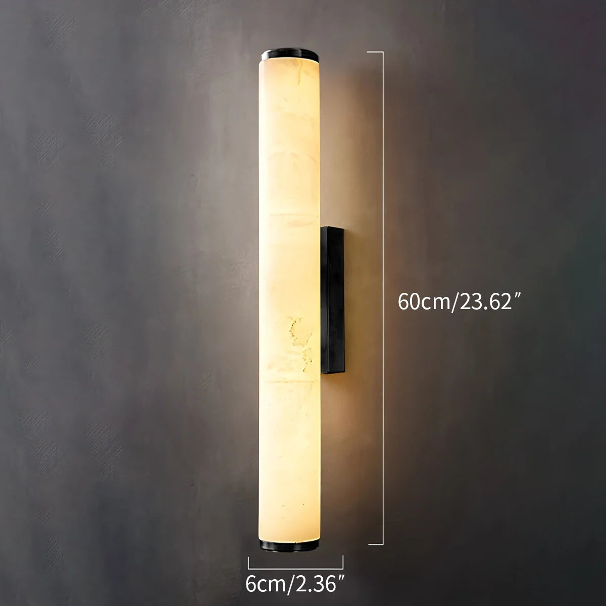 Modern Spanish Alabaster Sconce - Luxury Cylindrical Natural Stone Wall Light for Hallway & Bedroom