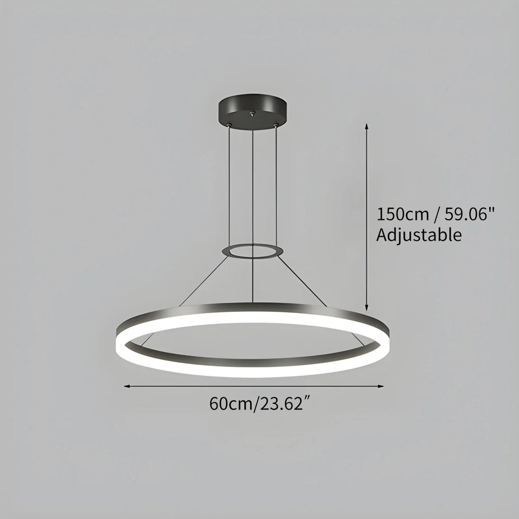 Modern Circular LED Pendant - Minimalist Halo Hanging Light for Living Room & Kitchen Island