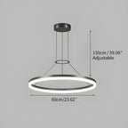 Modern Circular LED Pendant - Minimalist Halo Hanging Light for Living Room & Kitchen Island