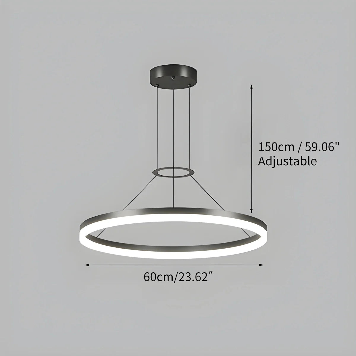 Modern Circular LED Pendant - Minimalist Halo Hanging Light for Living Room & Kitchen Island