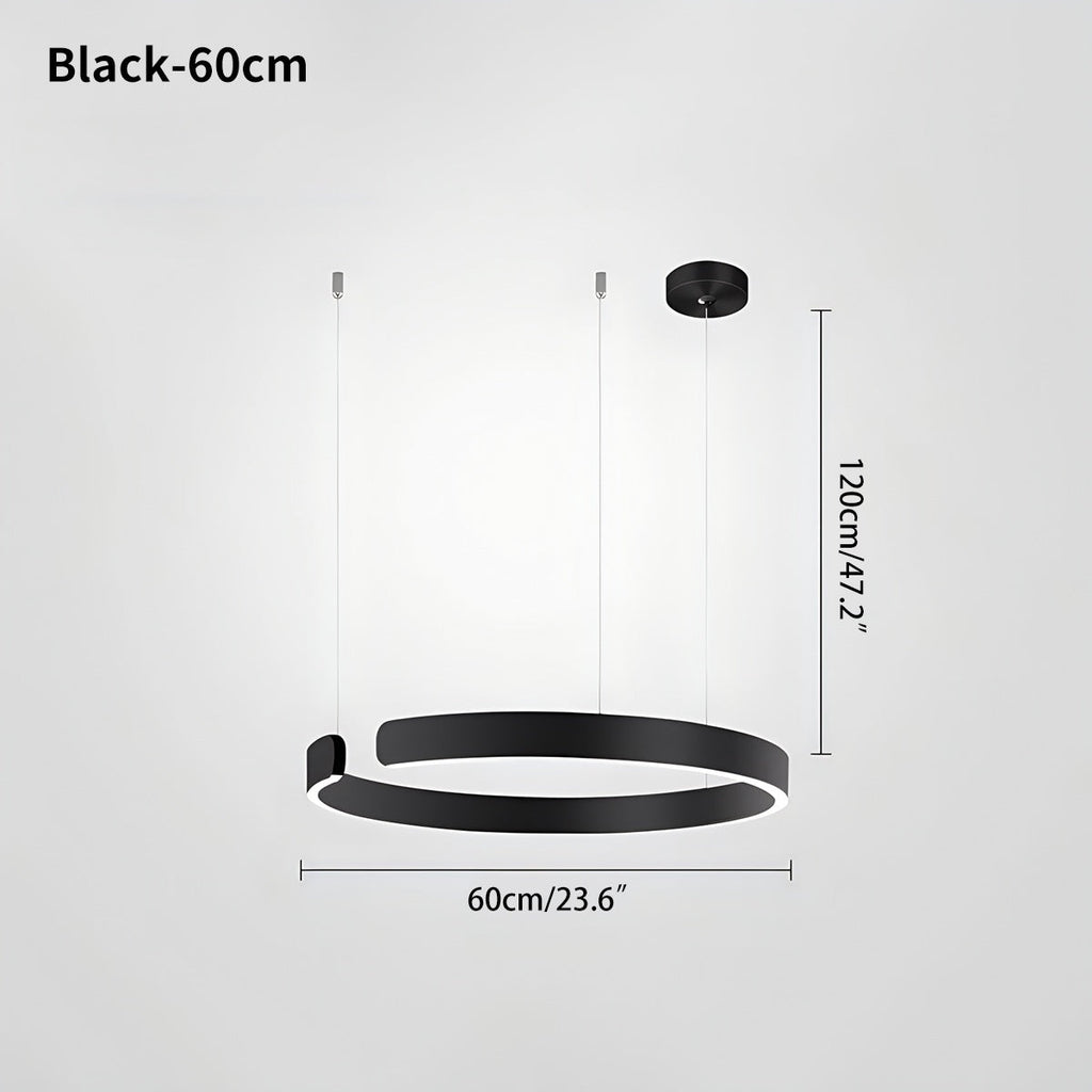 Modern Ring Chandelier - Minimalist LED Circular Pendant Light for Living Room & Office