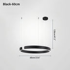 Modern Ring Chandelier - Minimalist LED Circular Pendant Light for Living Room & Office