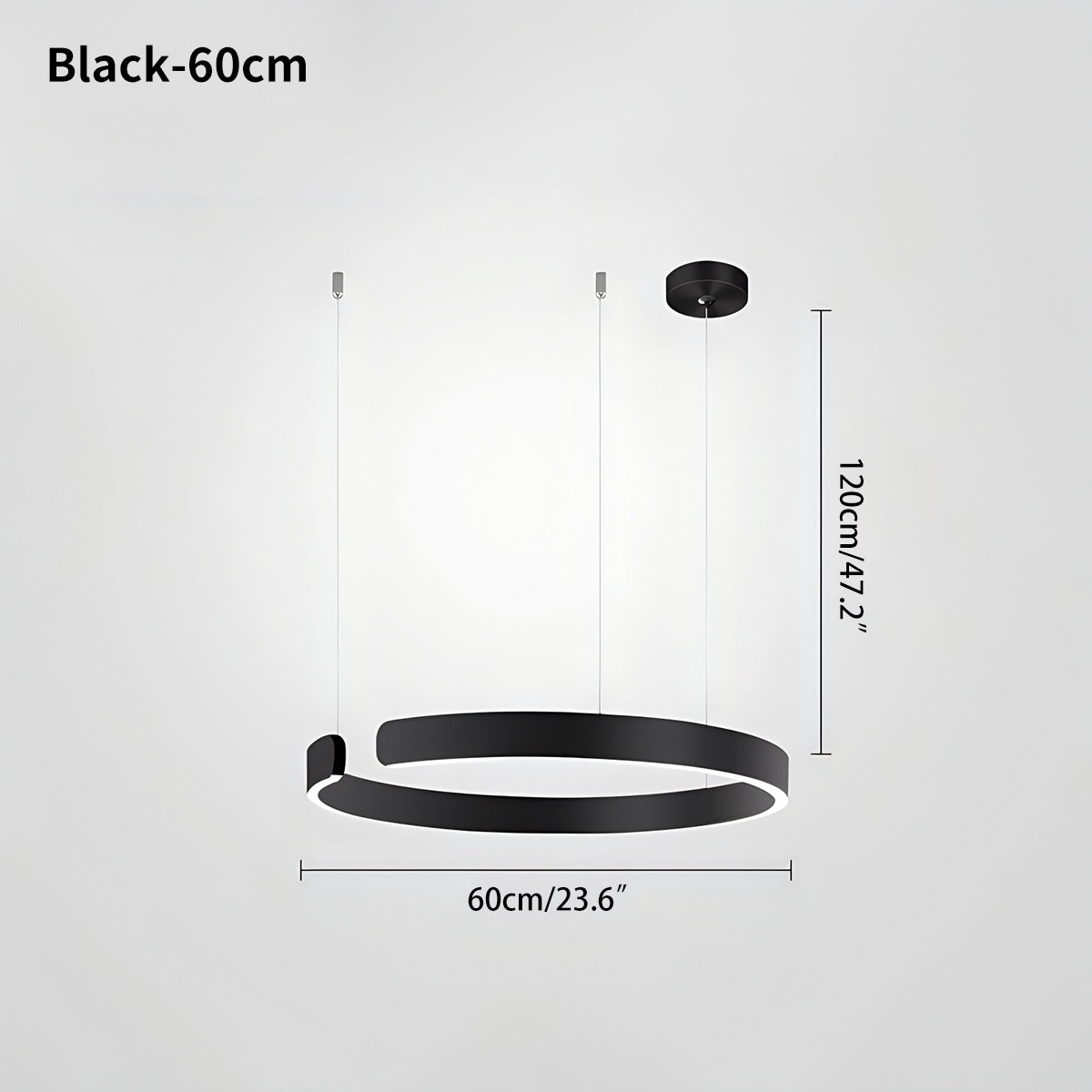 Modern Ring Chandelier - Minimalist LED Circular Pendant Light for Living Room & Office