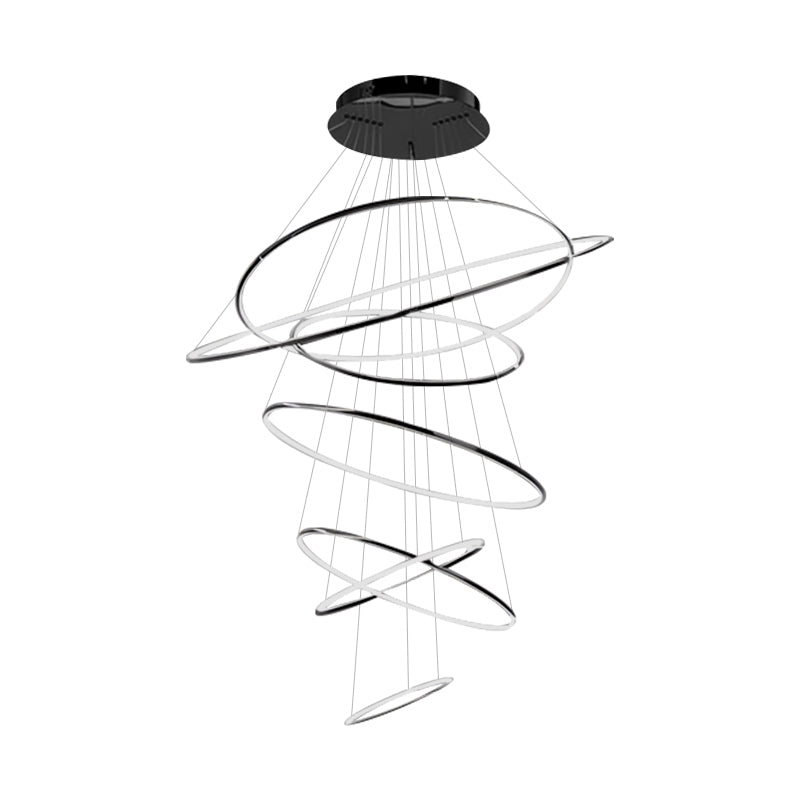 Grand Tiered Ring Chandelier - Modern Luxury Multi-Tier Lighting for Foyer & High Ceiling