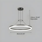 Modern Circular LED Pendant - Minimalist Halo Hanging Light for Living Room & Kitchen Island