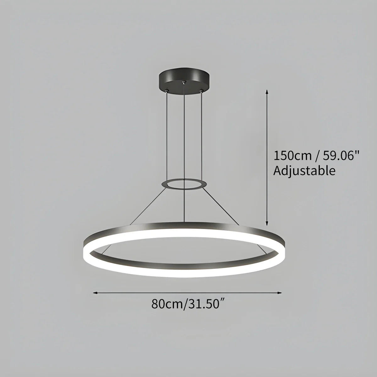 Modern Circular LED Pendant - Minimalist Halo Hanging Light for Living Room & Kitchen Island