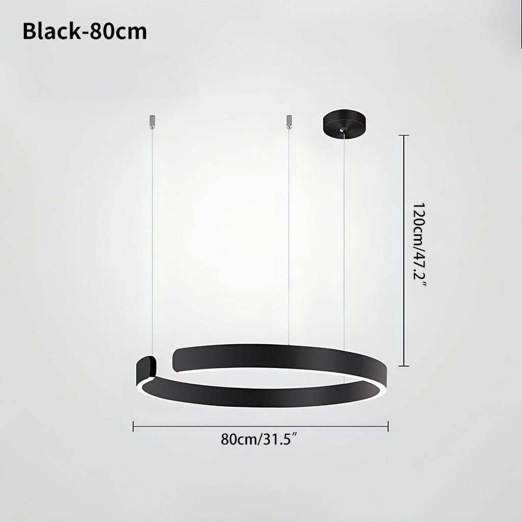 Modern Ring Chandelier - Minimalist LED Circular Pendant Light for Living Room & Office