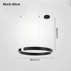 Modern Ring Chandelier - Minimalist LED Circular Pendant Light for Living Room & Office