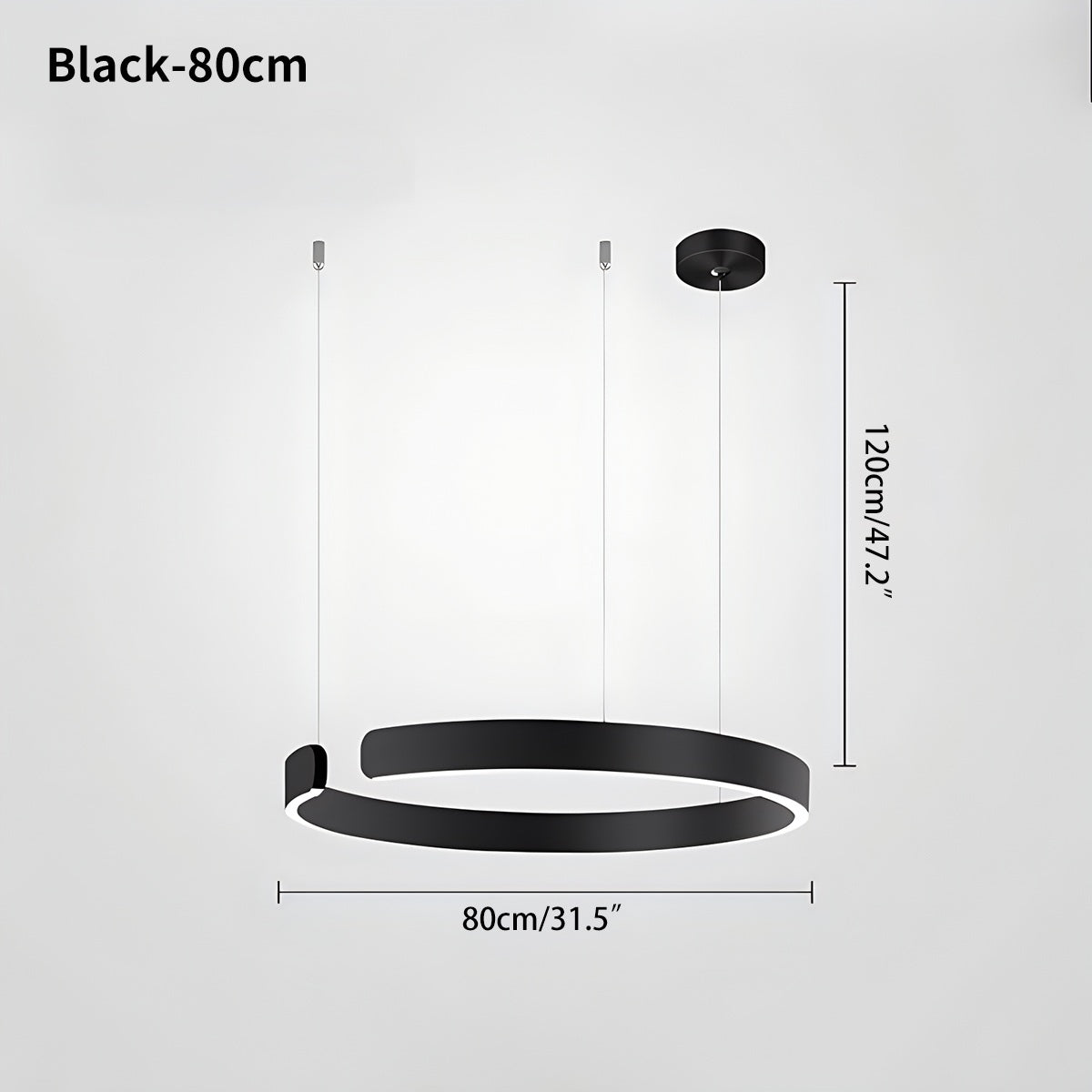 Modern Ring Chandelier - Minimalist LED Circular Pendant Light for Living Room & Office