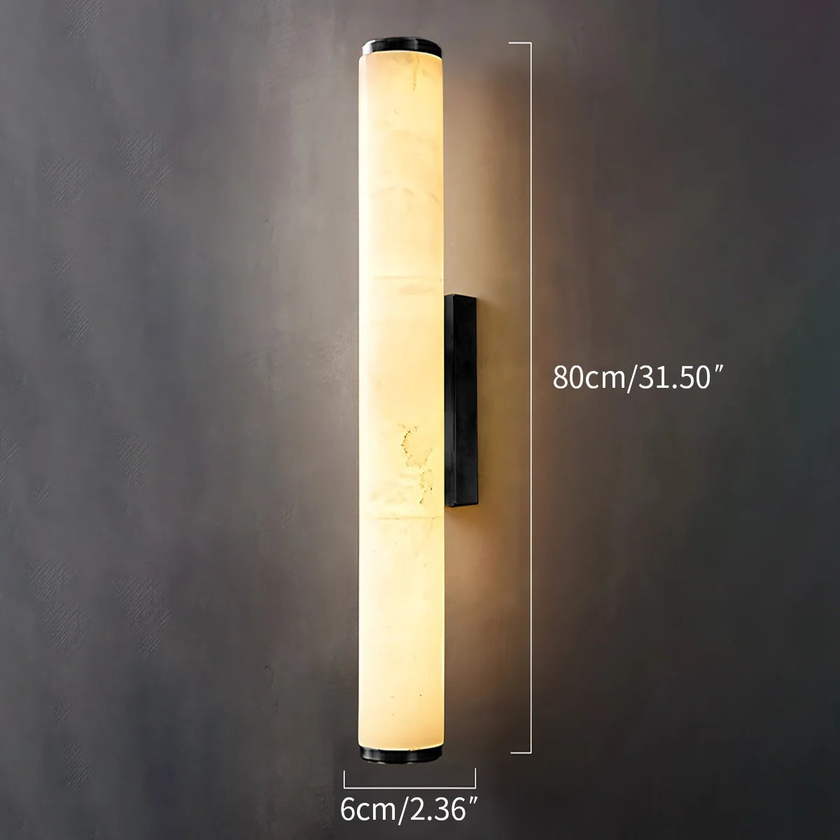Modern Spanish Alabaster Sconce - Luxury Cylindrical Natural Stone Wall Light for Hallway & Bedroom
