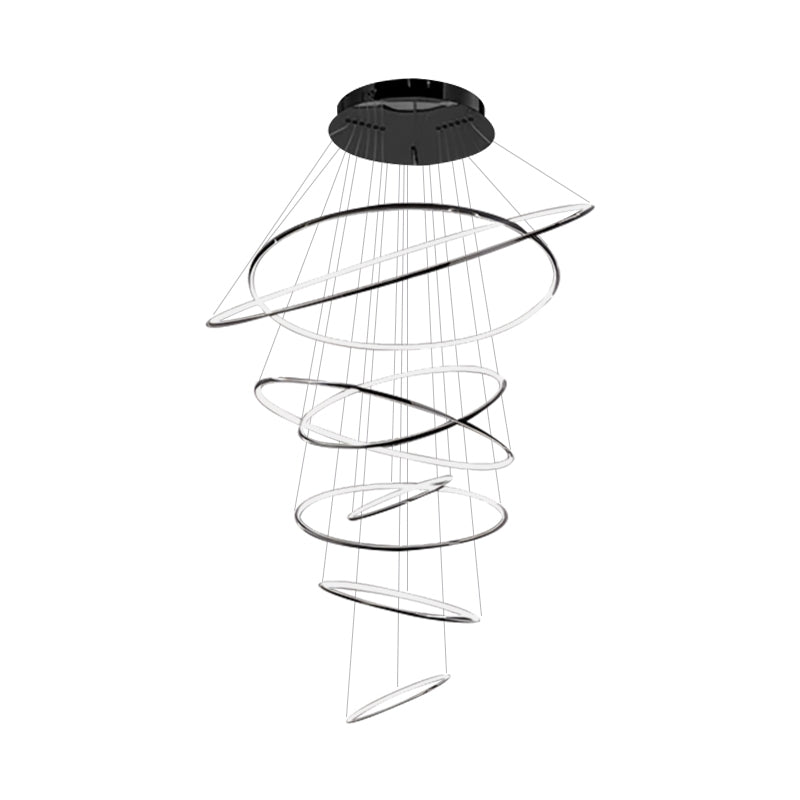Grand Tiered Ring Chandelier - Modern Luxury Multi-Tier Lighting for Foyer & High Ceiling