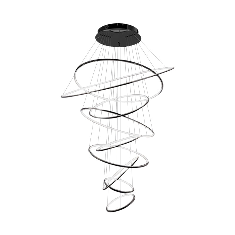 Grand Tiered Ring Chandelier - Modern Luxury Multi-Tier Lighting for Foyer & High Ceiling