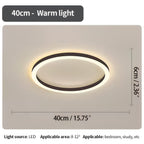Nordic Halo Ceiling Light - Minimalist Circular LED Flush Mount for Bedroom & Nursery