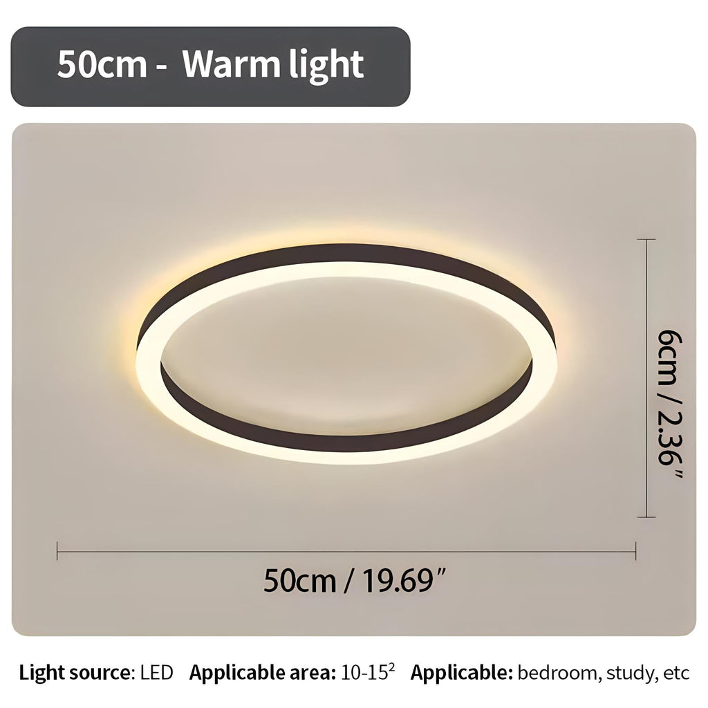 Nordic Halo Ceiling Light - Minimalist Circular LED Flush Mount for Bedroom & Nursery