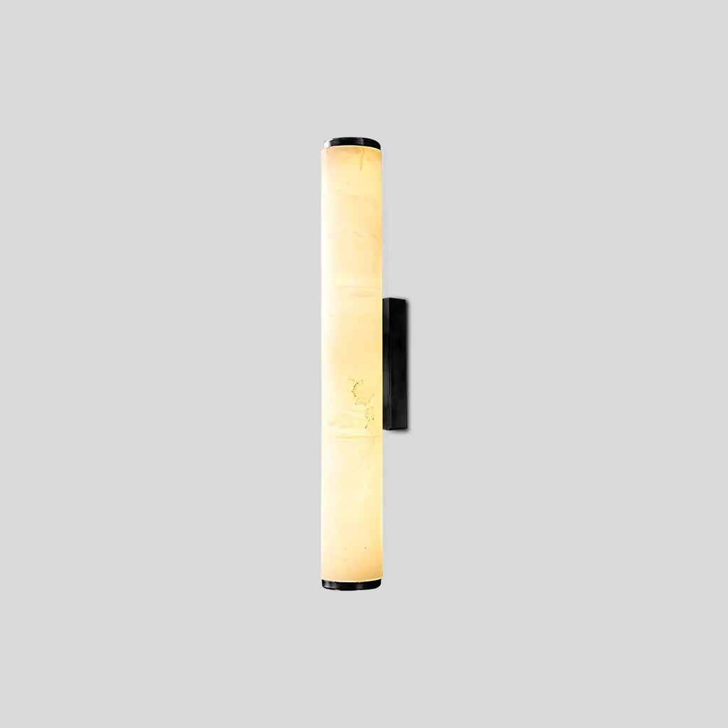 Nuvlight Modern Cylindrical Spanish Alabaster Wall Sconce Black