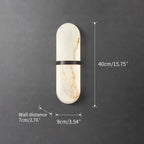 Melange Pill Sconce - Luxury Spanish Alabaster Wall Light with Natural Stone Veining