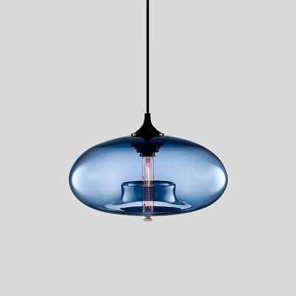  Colorful Glass Pendant Light for Dining Area Blue D28cm / 11.02″