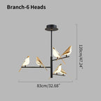Modern Gold Bird Chandelier - Artistic Flying Swallows LED Pendant for High Ceiling & Living Room