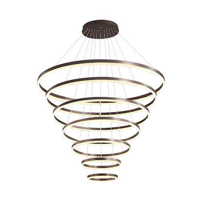 brown 7-tiered circular chandelier