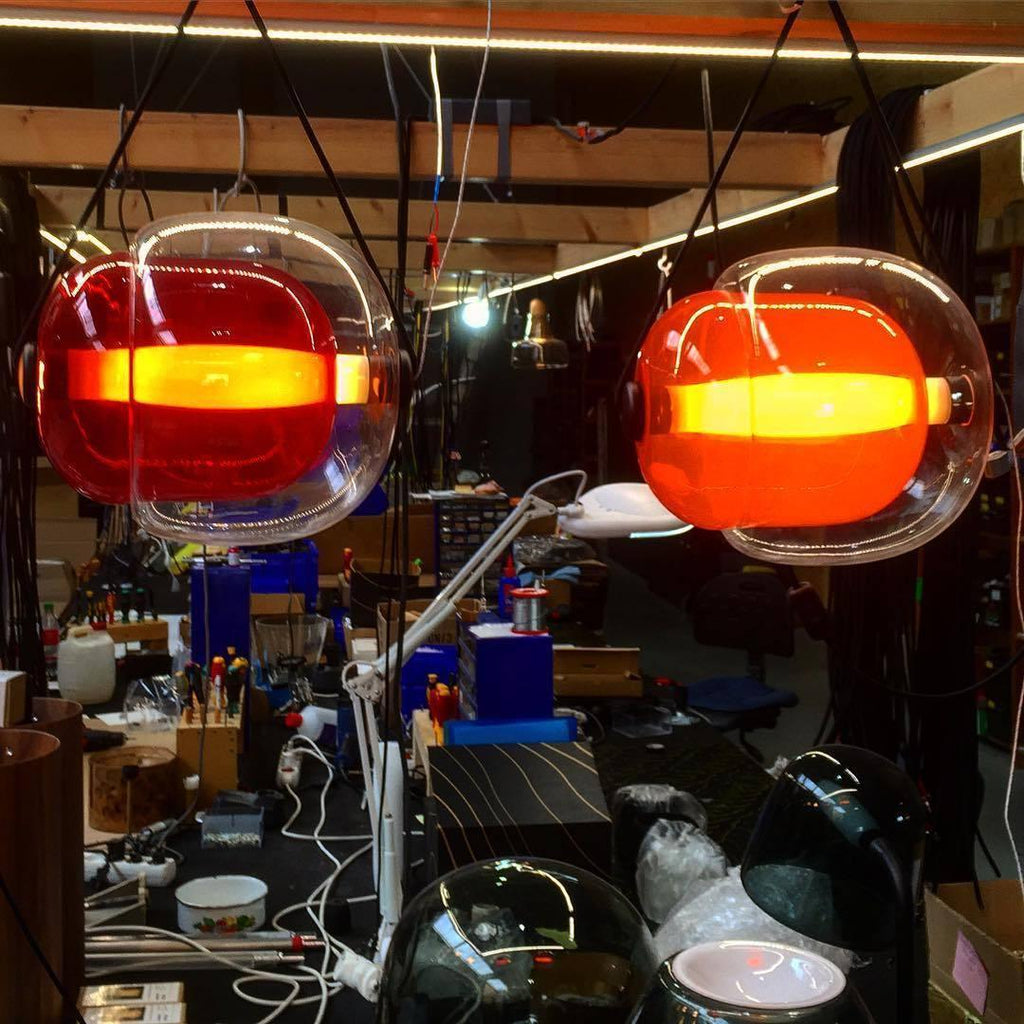 Cello Hand-Blown Glass Pendant Light - Elegant Pear-Shaped Hanging Lamp for Kitchen & Dining Room